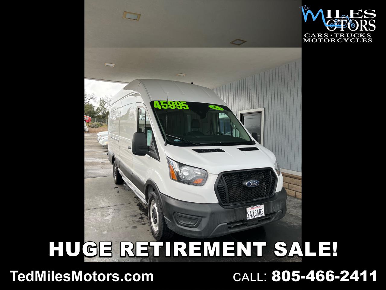 2023 Ford Transit Cargo Van T-350 148" EL Hi Rf 9500 GVWR RWD