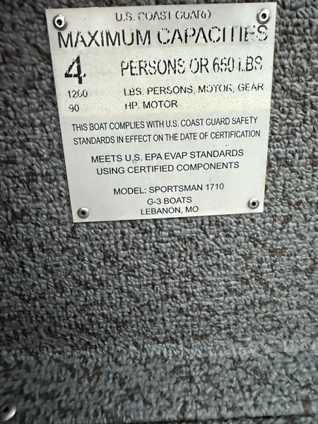 G3 Sportsman 1710  2023