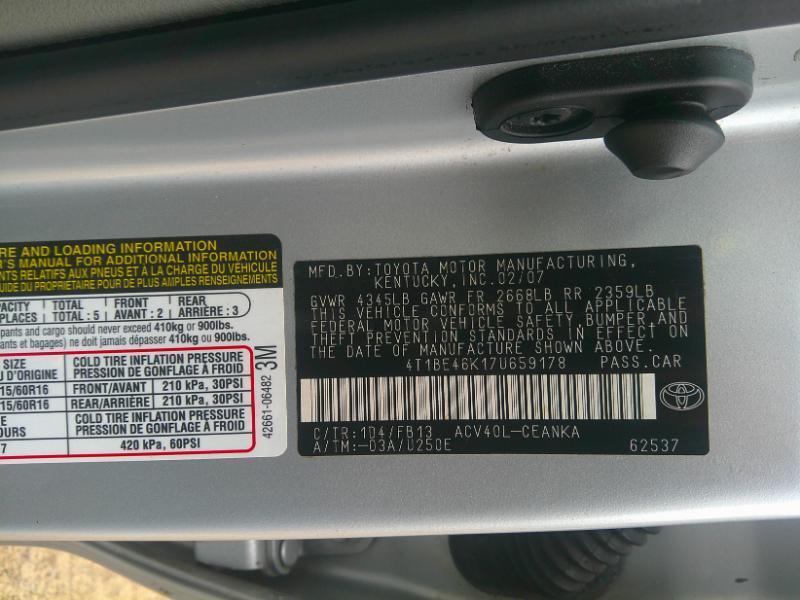 Toyota Camry XLE 2007