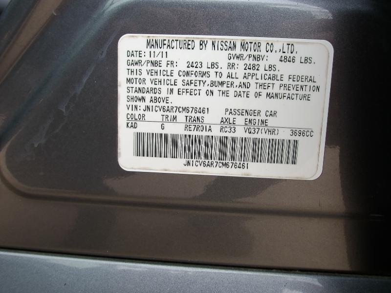 Infiniti G Sedan 37x AWD 2012
