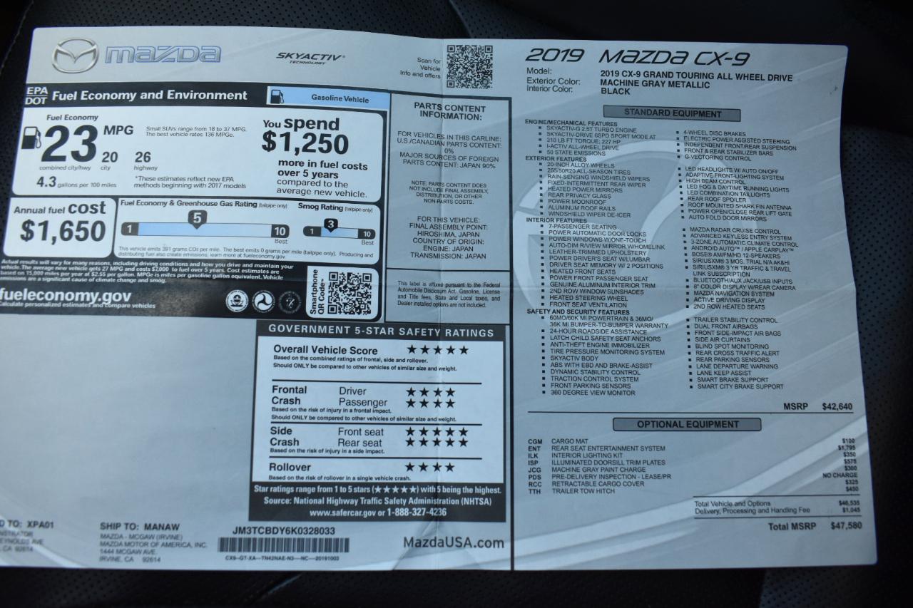Mazda CX-9 Grand Touring AWD 2019
