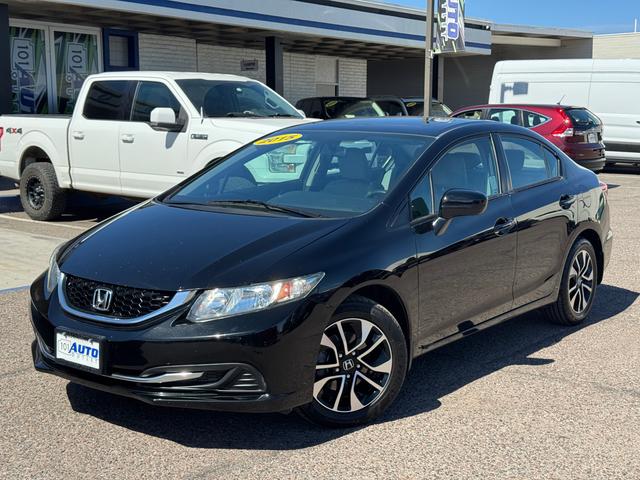 Black 2015 Honda Civic EX Sedan Front-Wheel Drive Continuously Variable Transmission