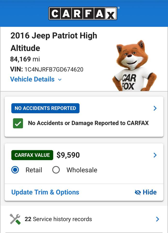 Jeep Patriot 4WD 4dr High Altitude Edition 2016