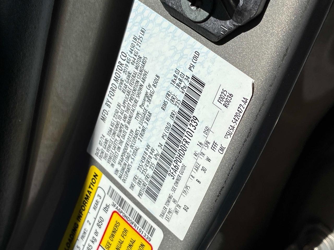 Ford Fusion 4dr Sdn SE FWD 2015