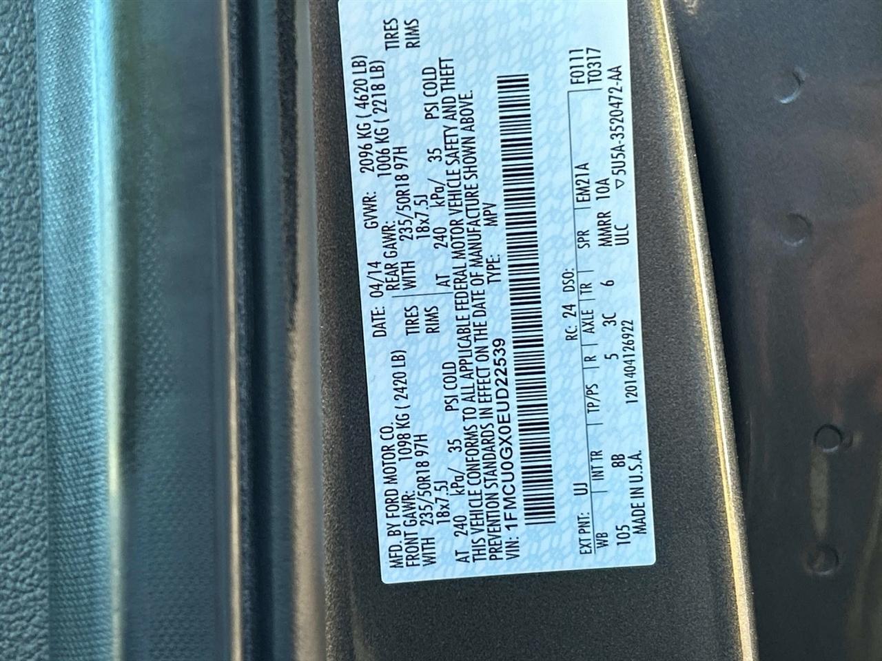 Ford Escape FWD 4dr SE 2014