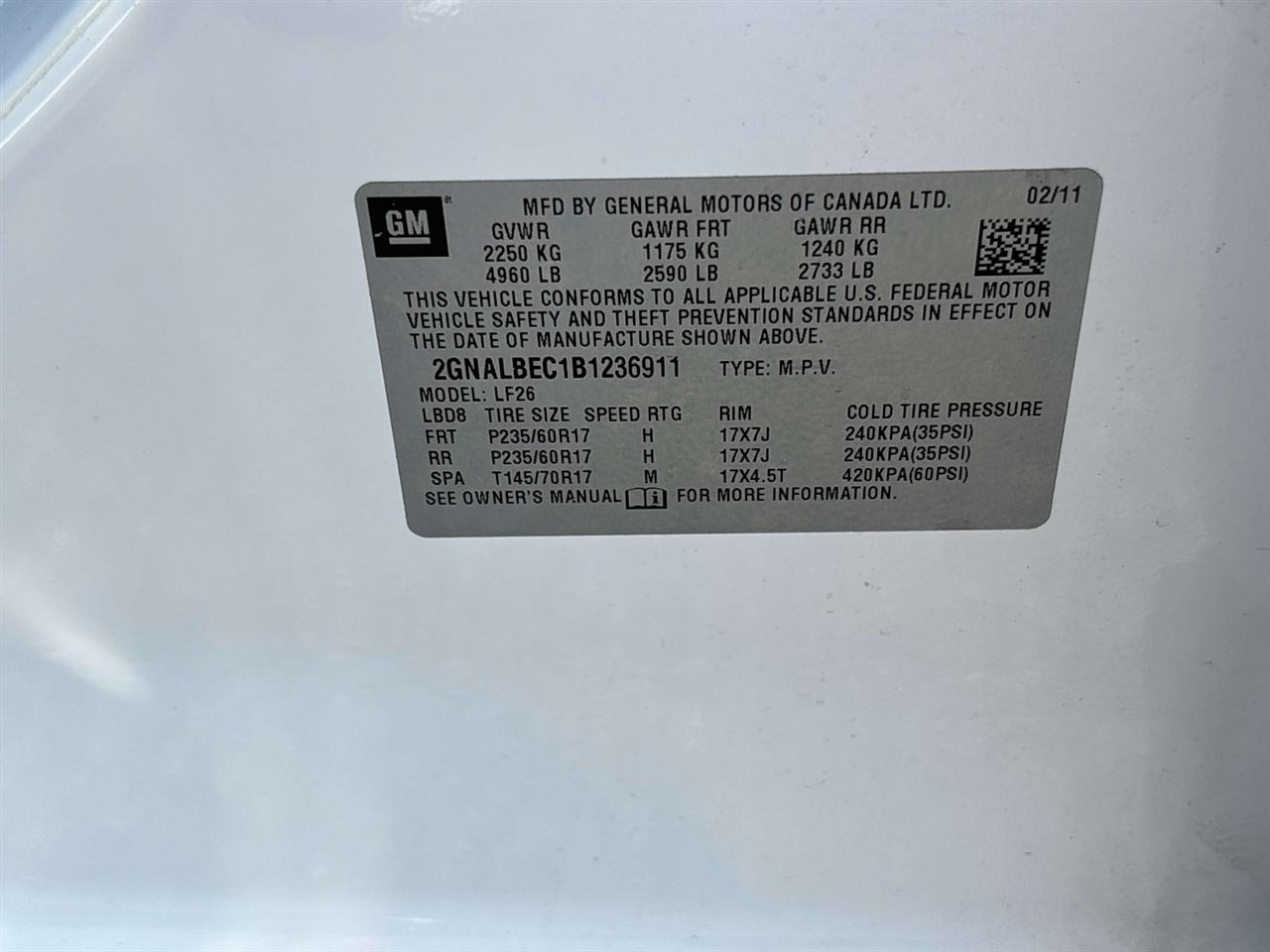 Chevrolet Equinox FWD 4dr LS 2011