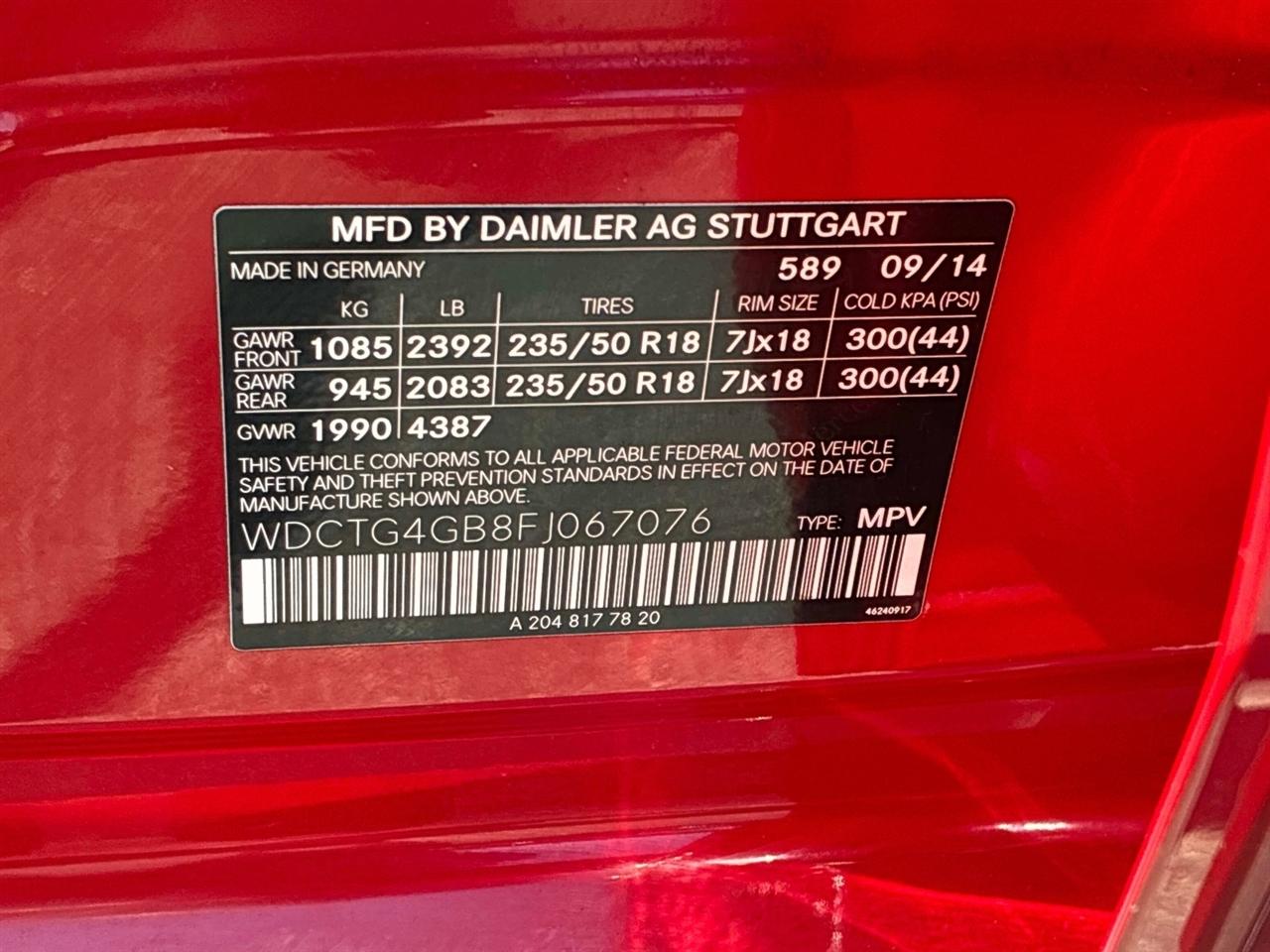 Mercedes-Benz GLA-Class 4MATIC 4dr GLA 250 2015
