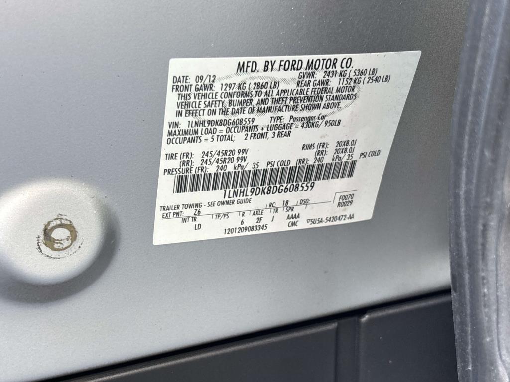 Lincoln MKS 4dr Sdn 3.7L FWD 2013