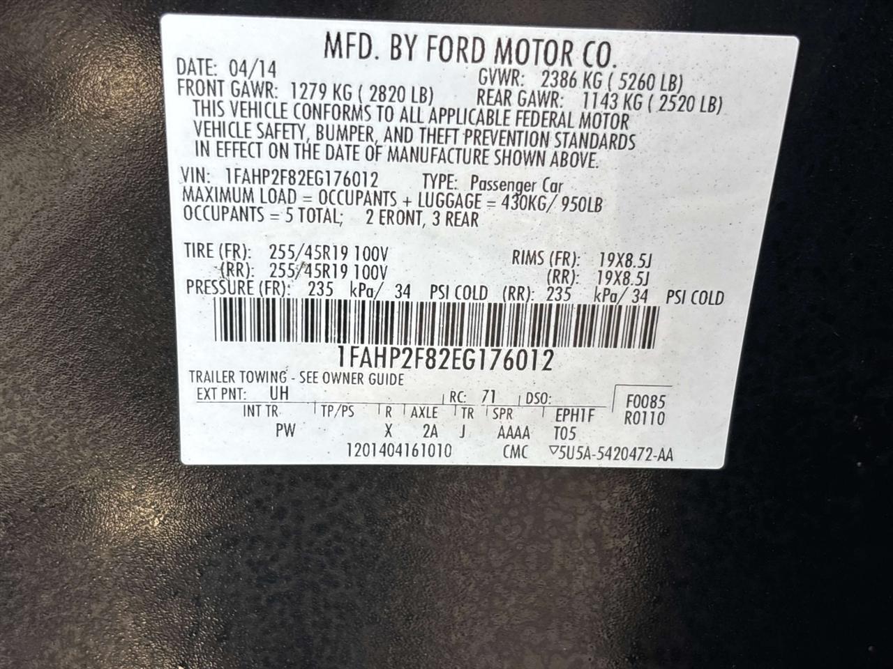 Ford Taurus 4dr Sdn Limited FWD 2014