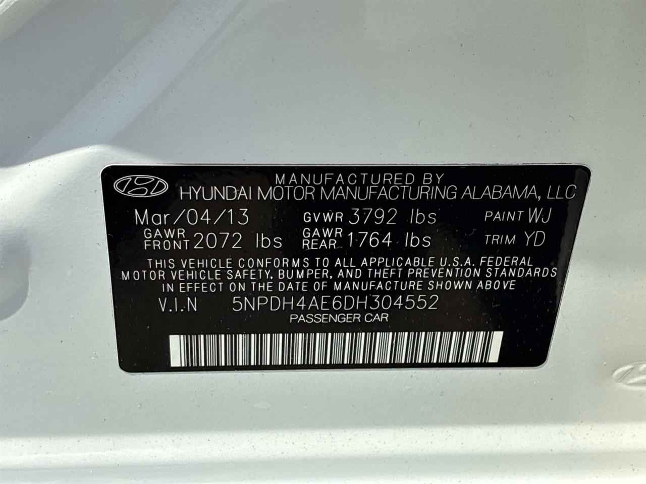 Hyundai Elantra 4dr Sdn Auto GLS (Alabama Plant) 2013