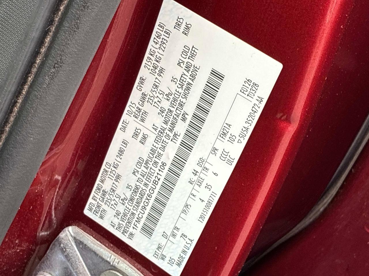 Ford Escape 4WD 4dr SE 2016