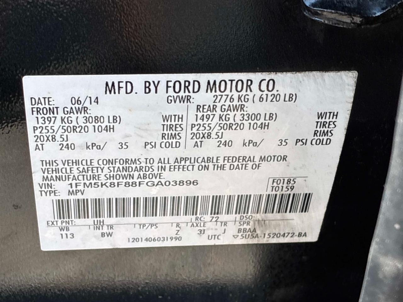 Ford Explorer 4WD 4dr Limited 2015