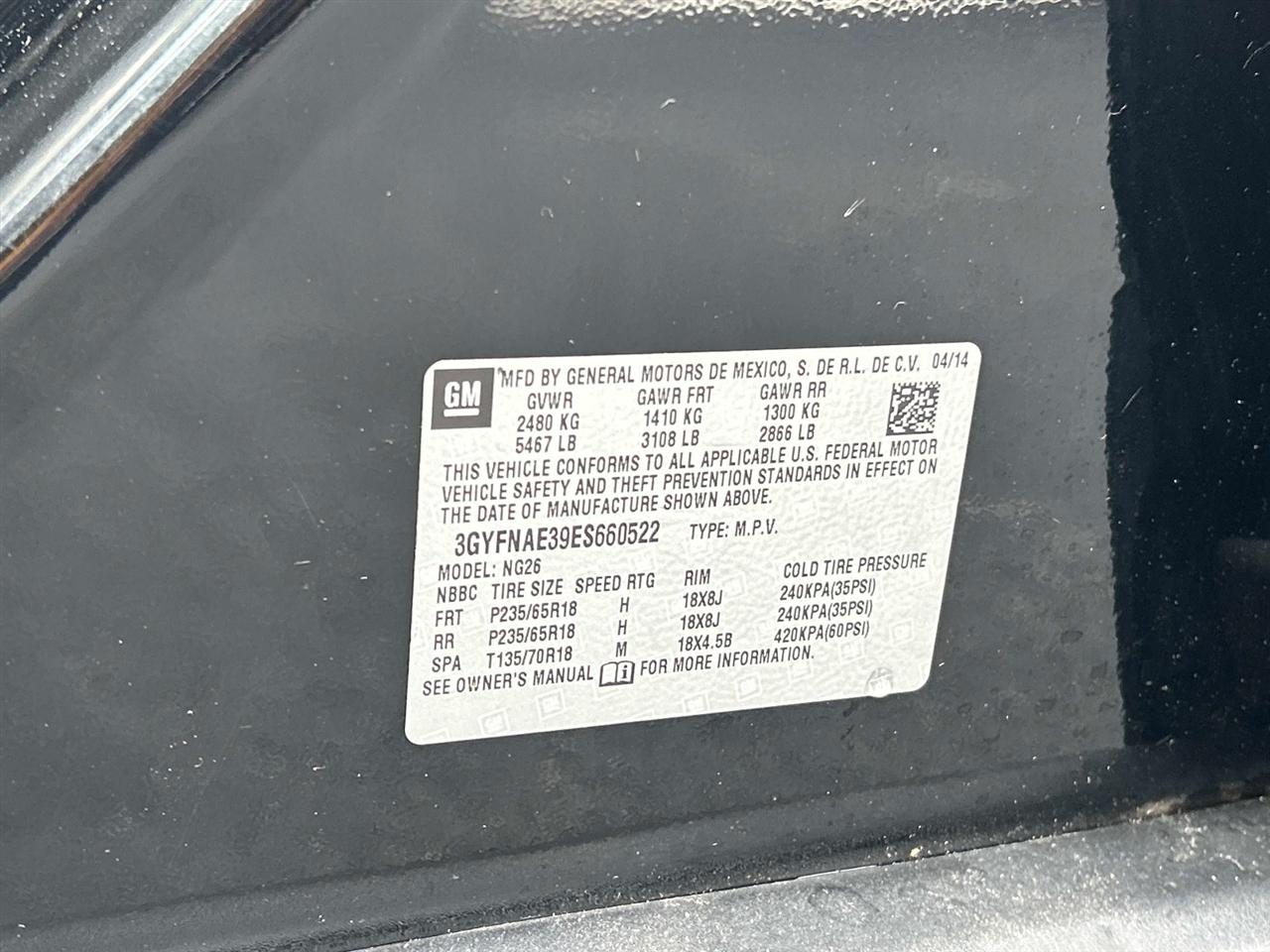 Cadillac SRX FWD 4dr Base 2014