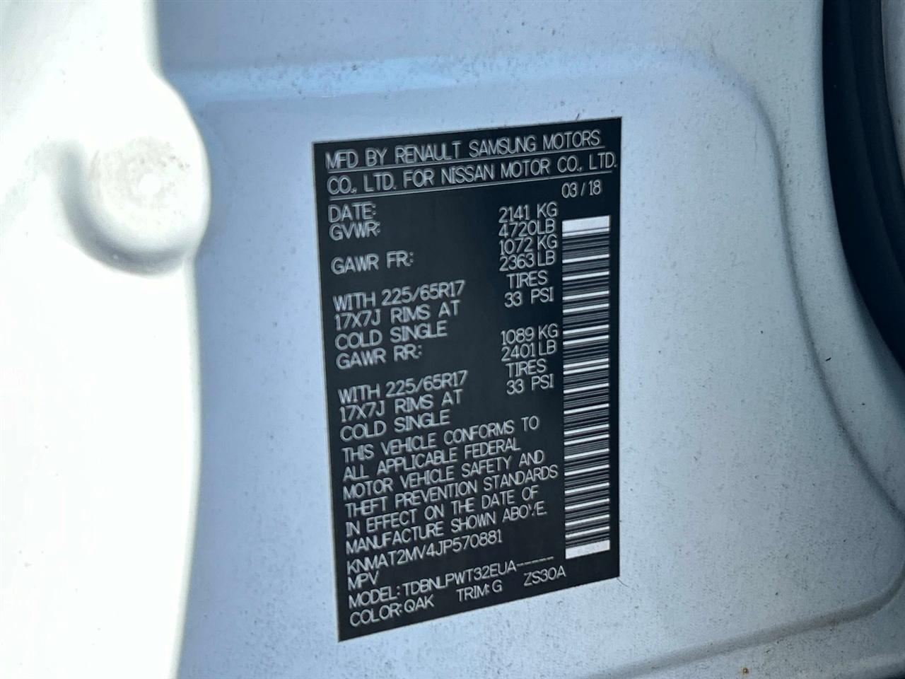Nissan Rogue AWD S 2018
