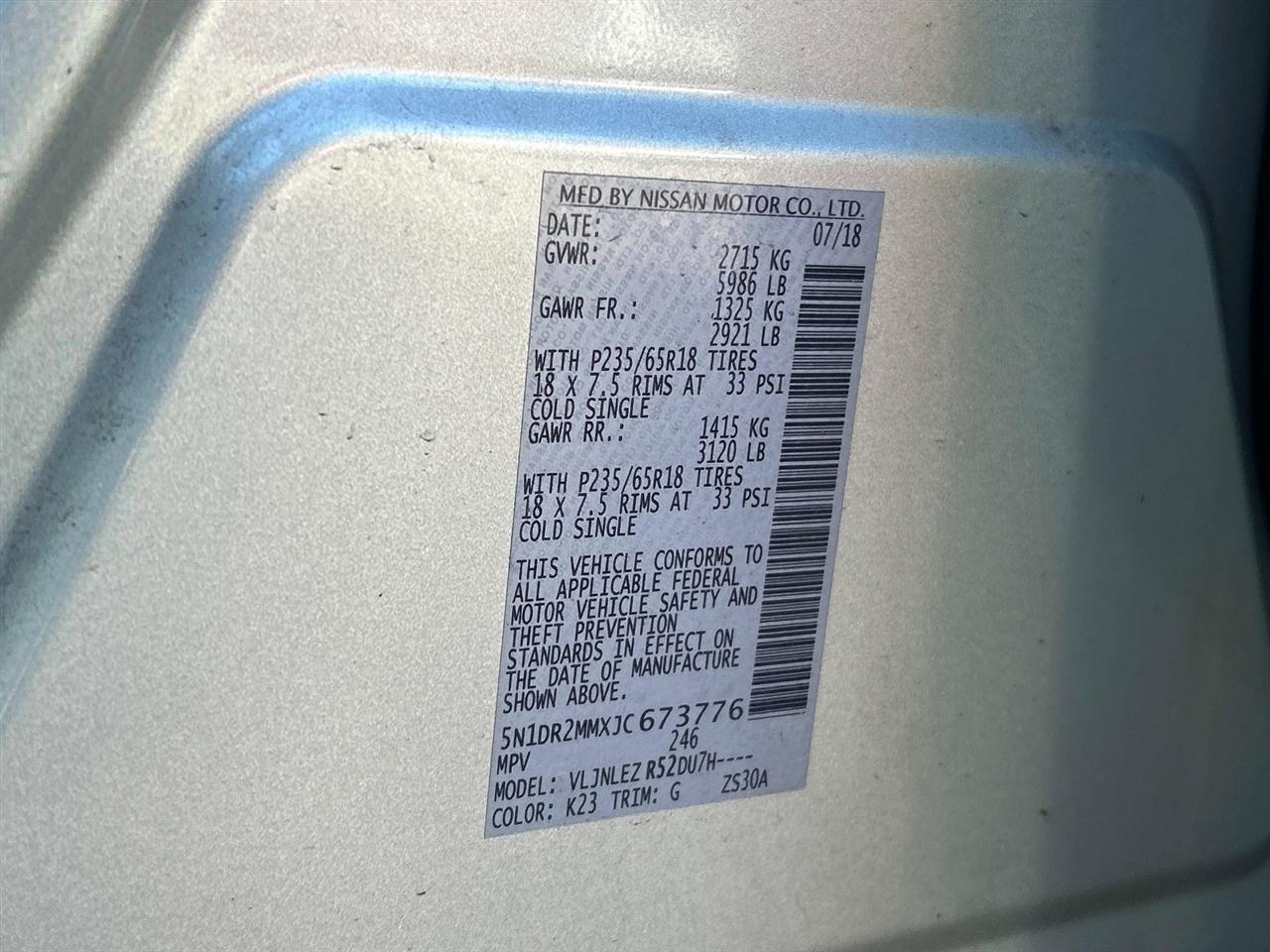 Nissan Pathfinder 4x4 SV 2018