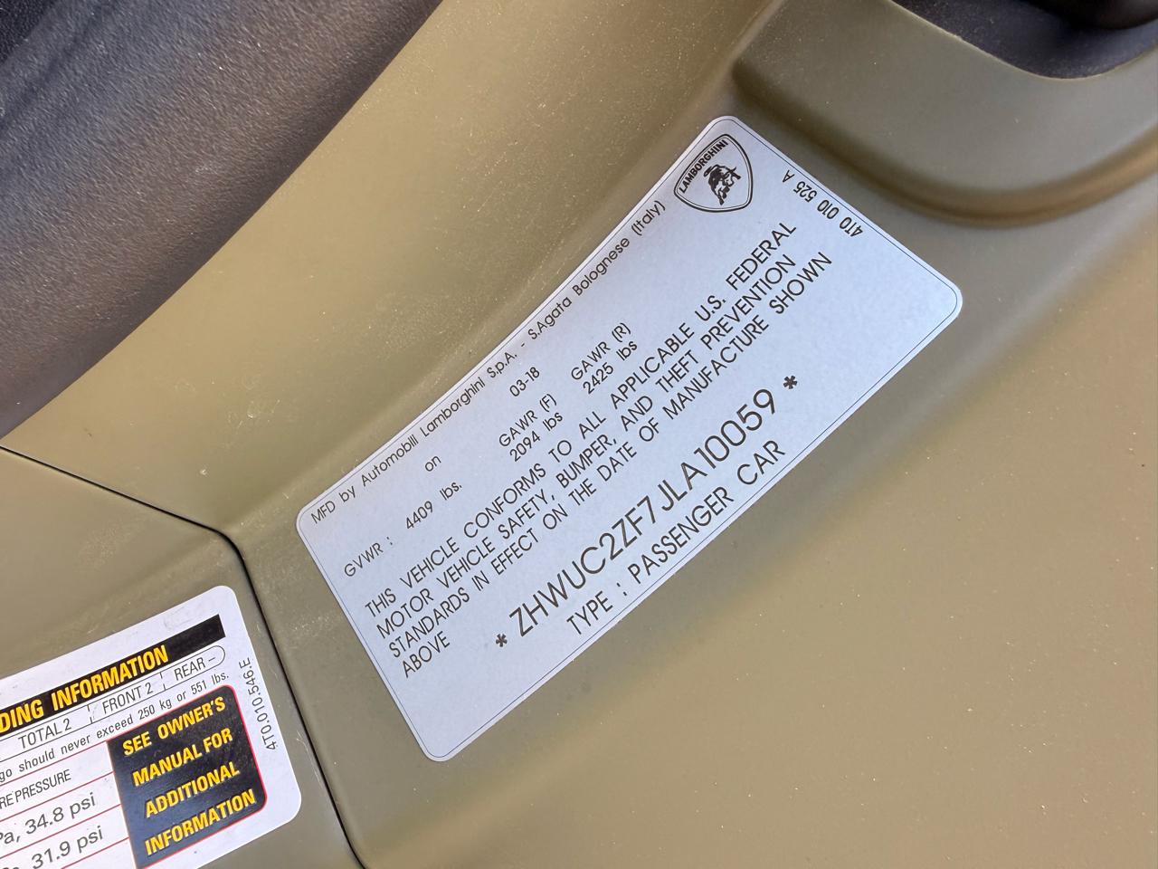 Lamborghini Huracan RWD Coupe 2018