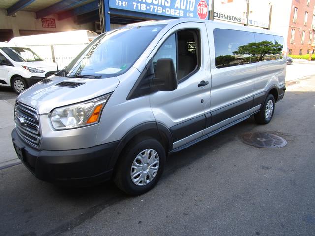 Gray 2016 Ford Transit Passenger 350 XLT Low Roof LWB RWD with 60/40 Passenger-Side Doors Van Rear-Wheel Drive Automatic