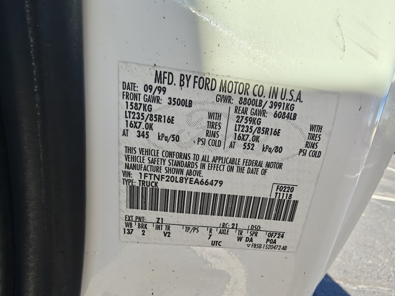 Ford F-250 SD XL Reg. Cab 2WD 2000