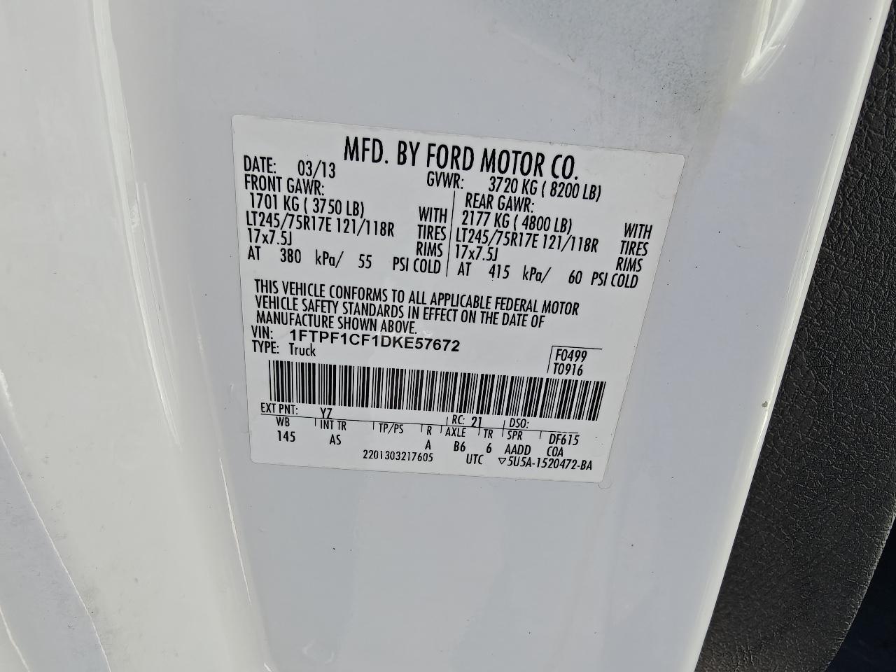 Ford F-150 2WD Reg Cab 126" XL 2013