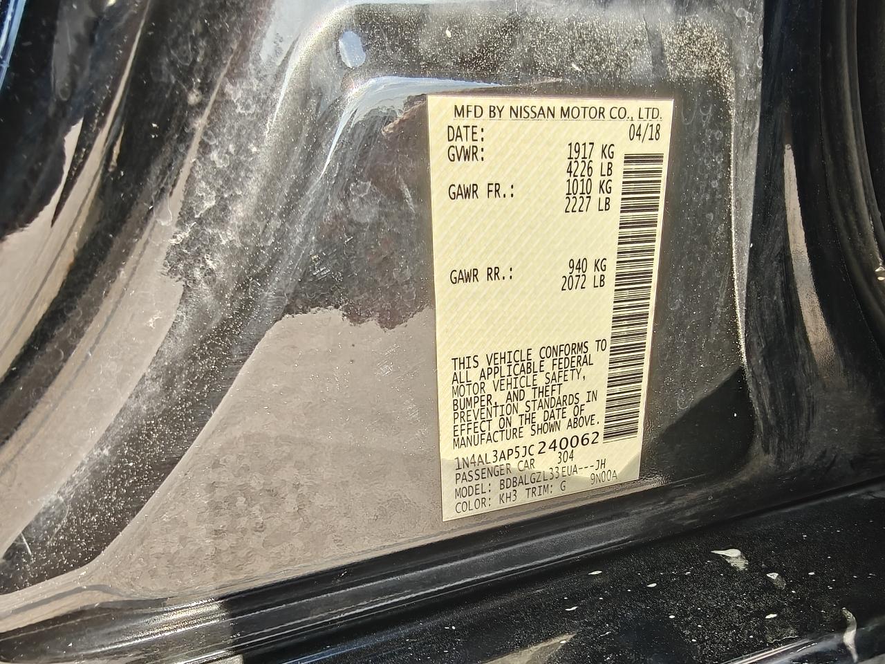 Nissan Altima 2.5 SV 2018