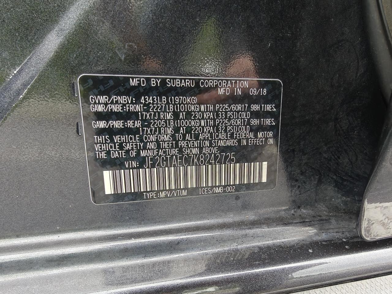 Subaru Crosstrek 2.0i Premium CVT 2019
