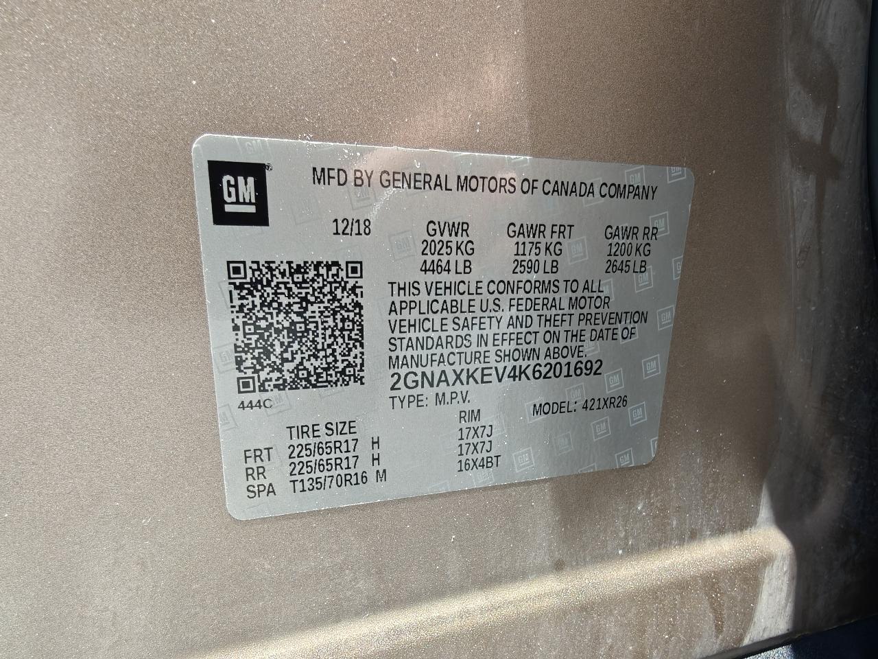 Chevrolet Equinox LT 1.5 2WD 2019