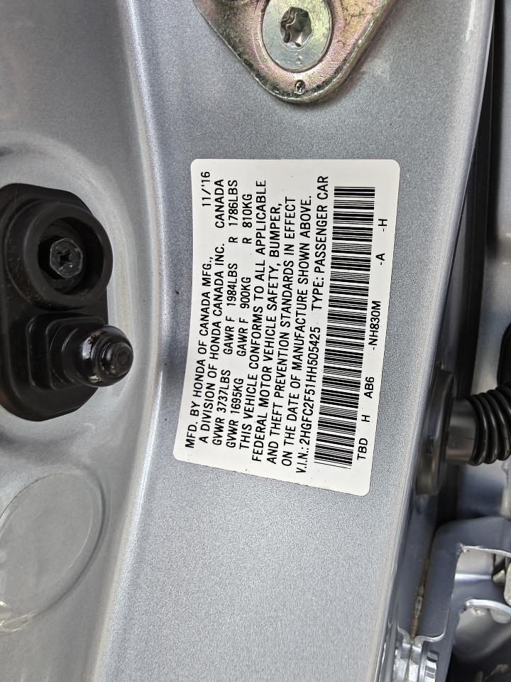 Honda Civic 4dr Sedan LX Auto 2017