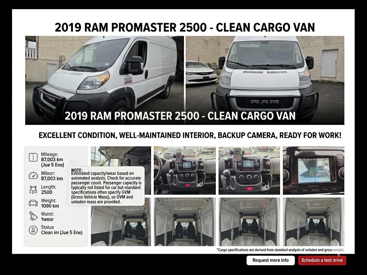 RAM ProMaster Cargo Van  2019