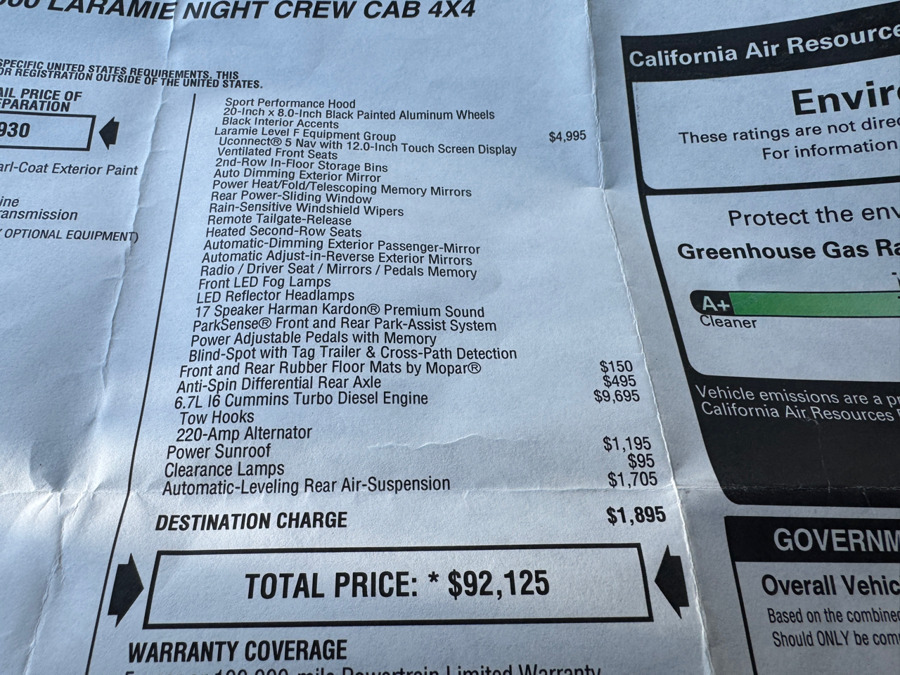 RAM 2500 Laramie 4x4 Crew Cab 6'4" Box 2023