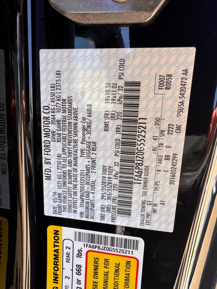 Ford Mustang 2dr Fastback Shelby GT350 2016