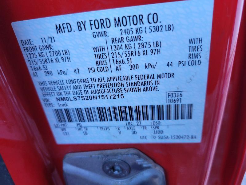 Ford Transit Connect Cargo Van XL LWB 2022