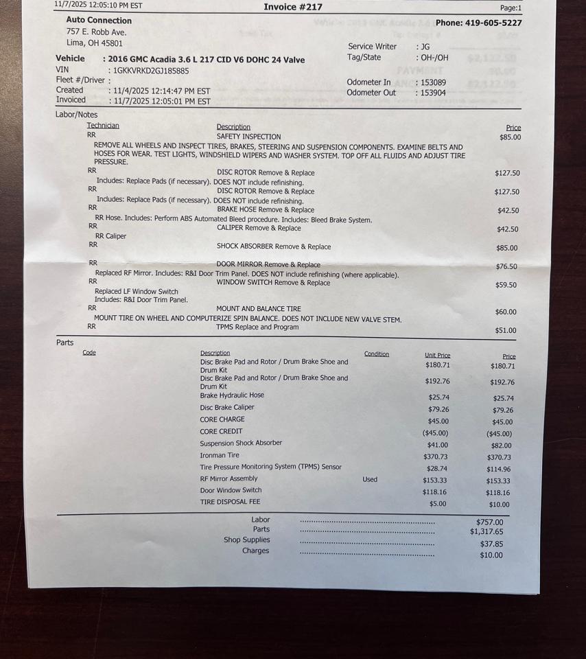 GMC Acadia AWD 4dr SLT w/SLT-1 2016