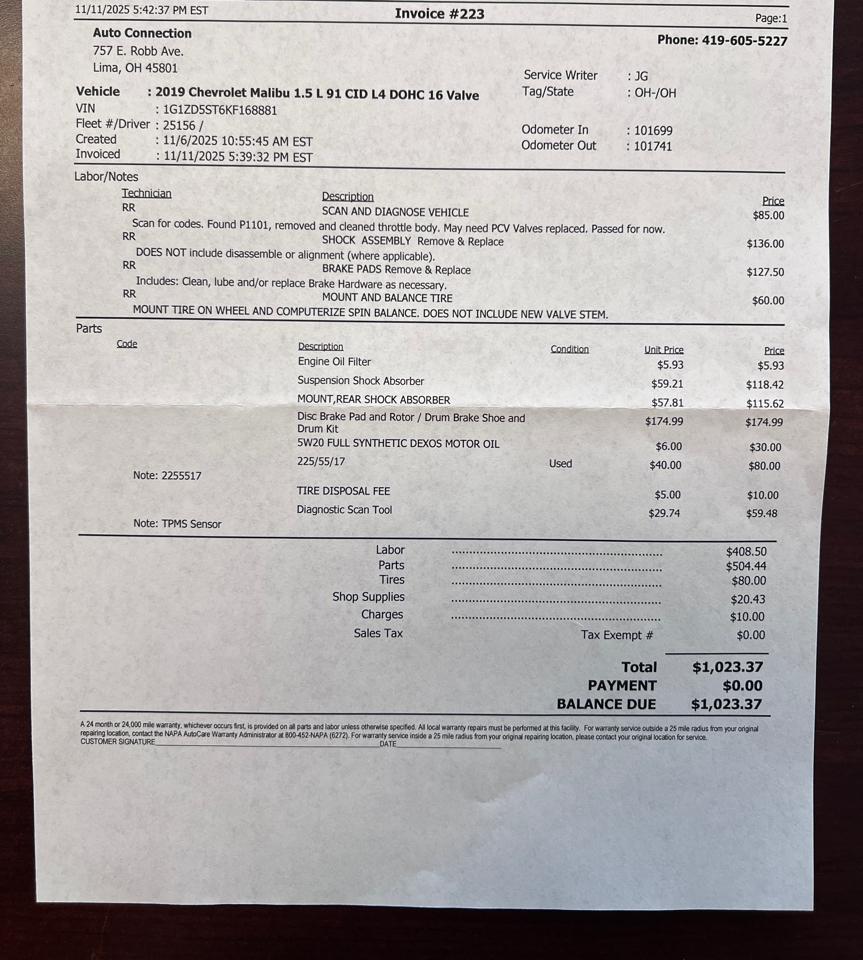 Chevrolet Malibu 4dr Sdn LT w/1LT 2019