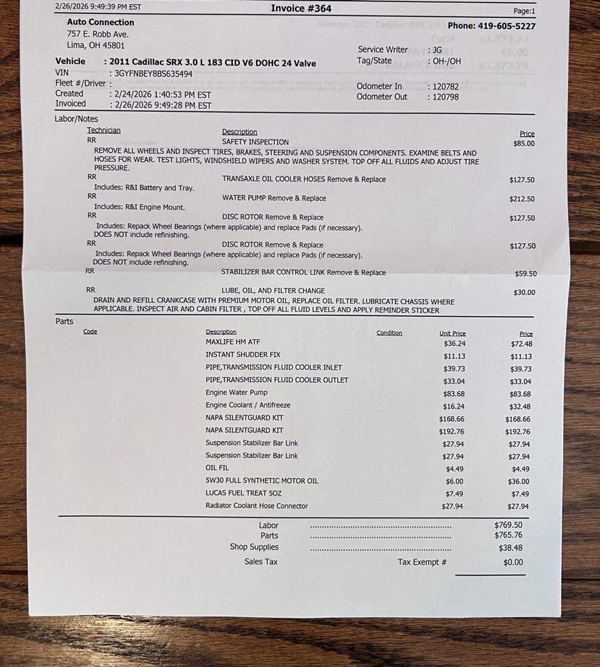 Cadillac SRX FWD 4dr Performance Collection 2011