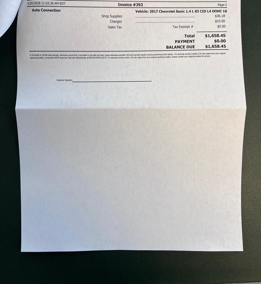 Chevrolet Sonic 5dr HB Auto LT w/1SD 2017