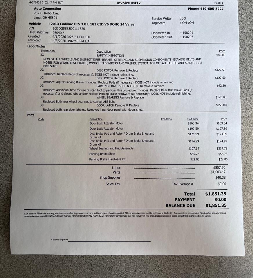 Cadillac CTS Sedan 4dr Sdn 3.0L Luxury AWD 2013