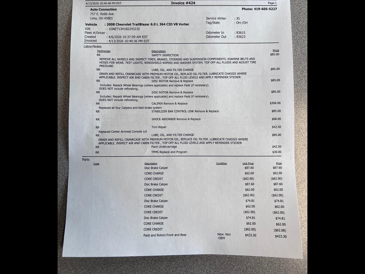 Chevrolet TrailBlazer 4WD 4dr SS w/1SS 2008