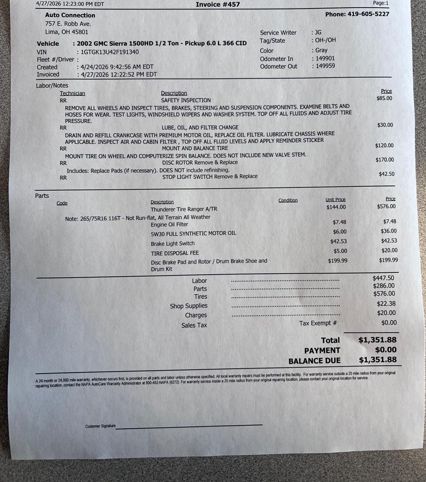 GMC Sierra 1500HD Crew Cab 153.0" WB 4WD SLT 2002
