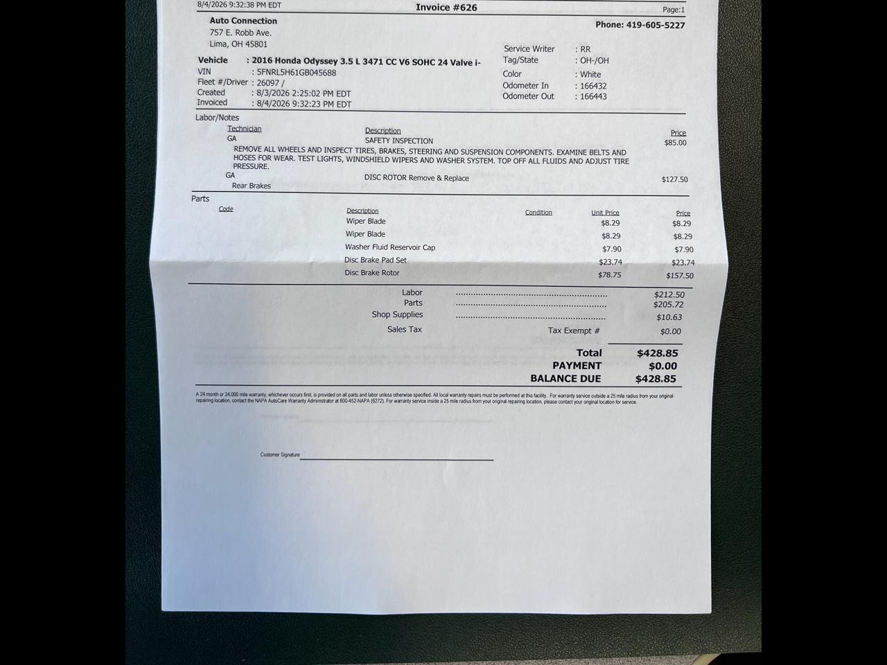 Honda Odyssey 5dr EX-L 2016