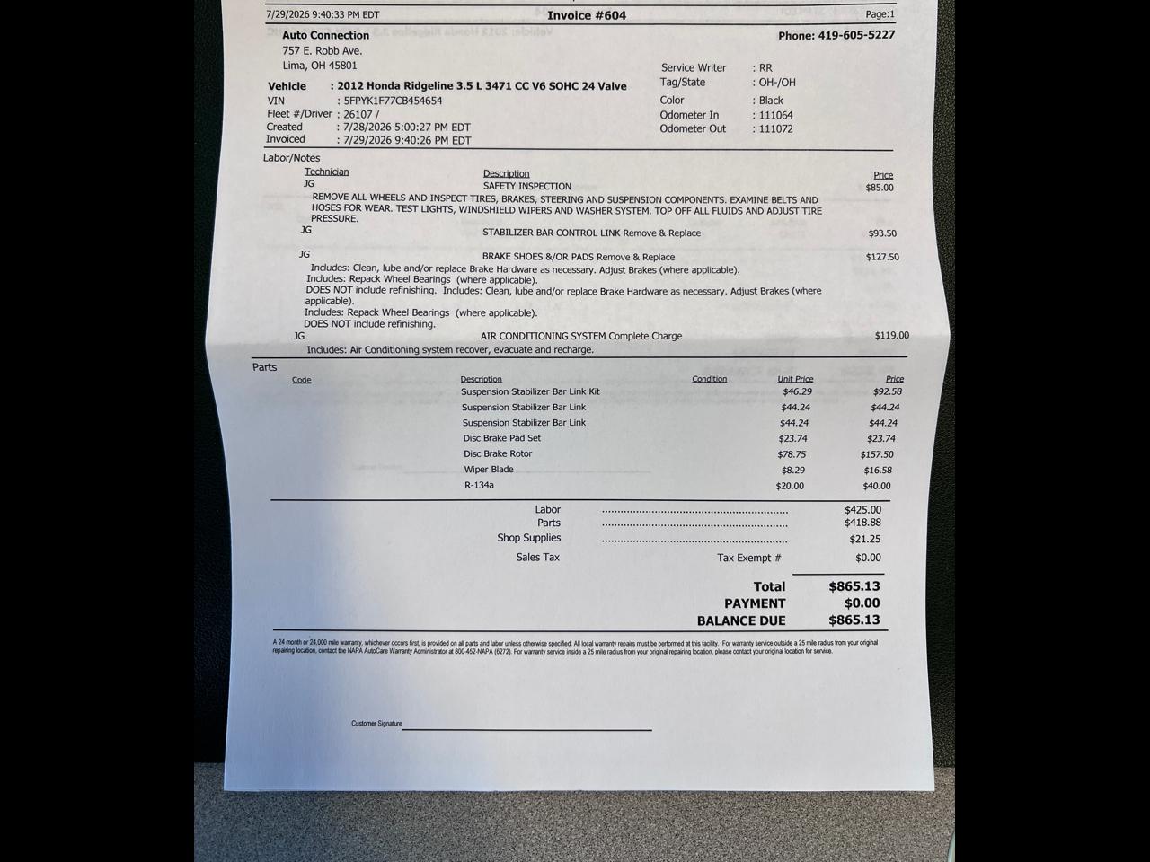 Honda Ridgeline 4WD Crew Cab Sport 2012