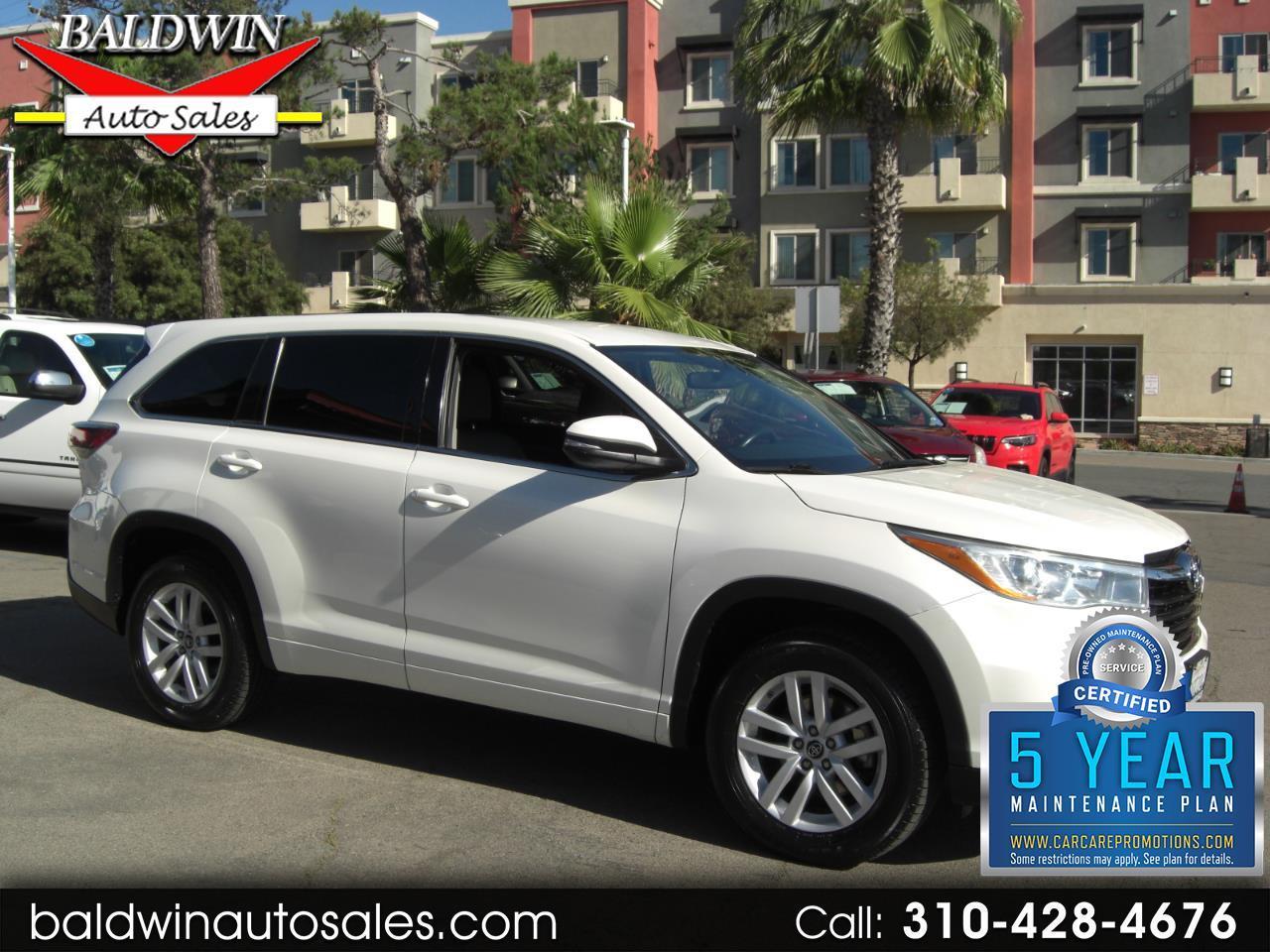 Toyota Highlander FWD 4dr V6 LE (Natl) 2016