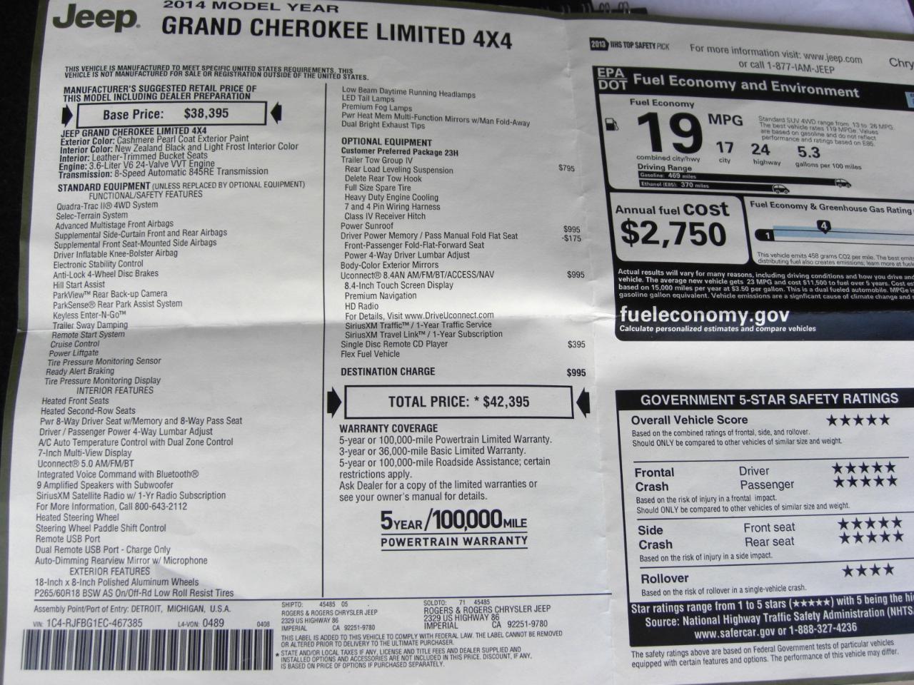 Jeep Grand Cherokee 4WD 4dr Limited 2014