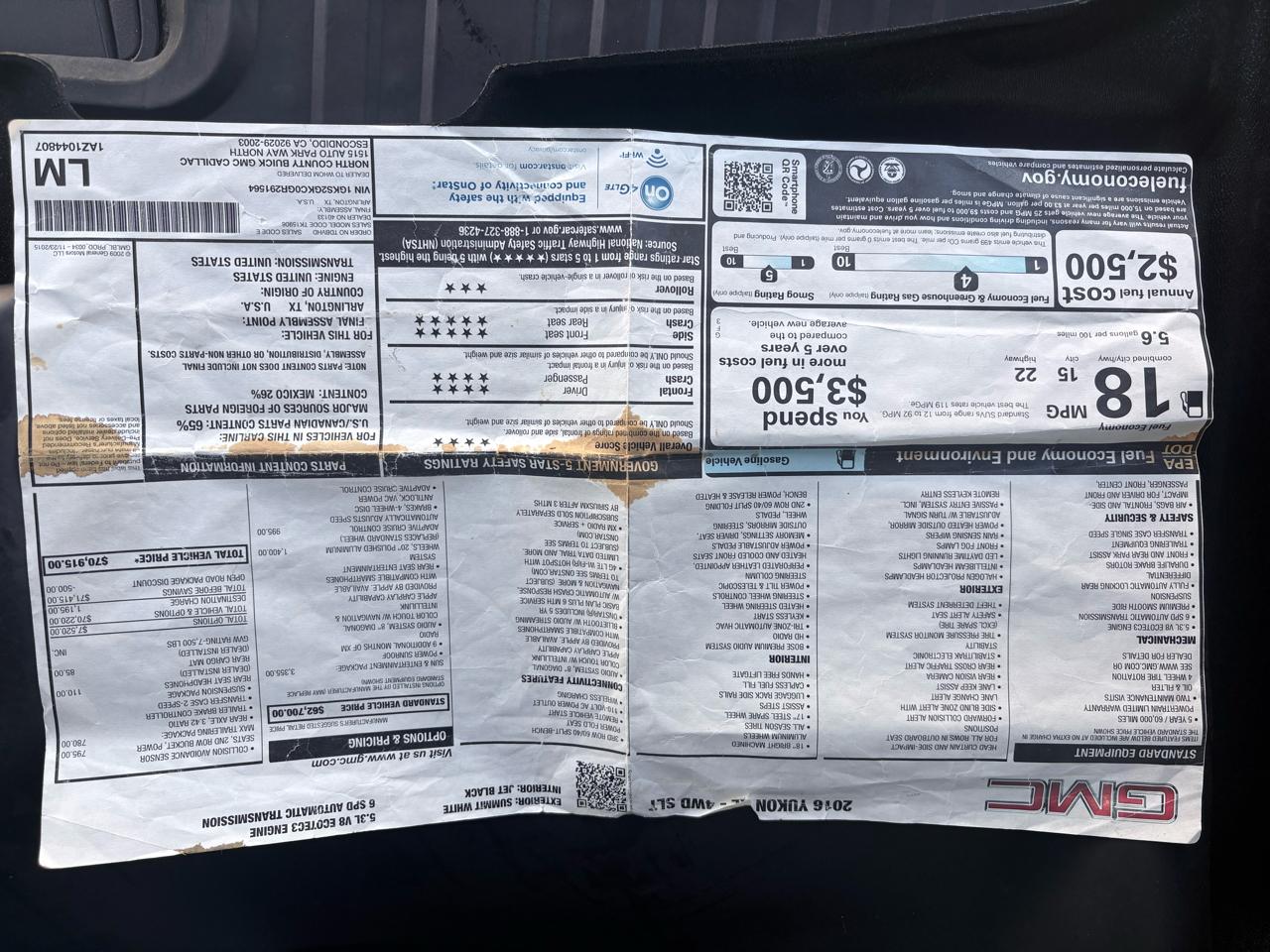 GMC Yukon XL 4WD 4dr SLT 2016