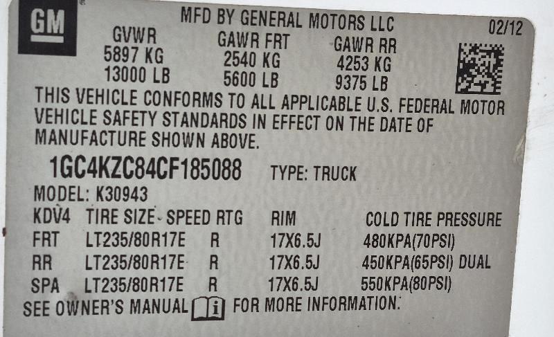 Chevrolet Silverado 3500HD Work Truck Crew Cab 4WD 2012