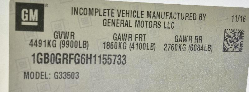 Chevrolet Express G3500 139" 2017