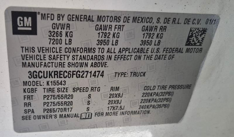 Chevrolet Silverado 1500 1LT Crew Cab 4WD 2015