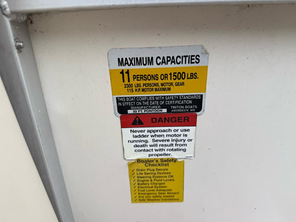 Triton Pontoon Boat  2005