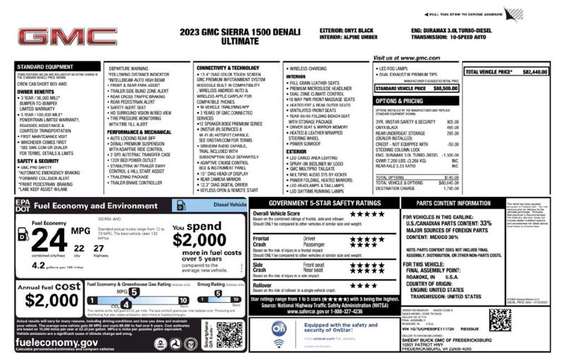 GMC Sierra 1500 Denali Ultimate Crew Cab 4WD 2023