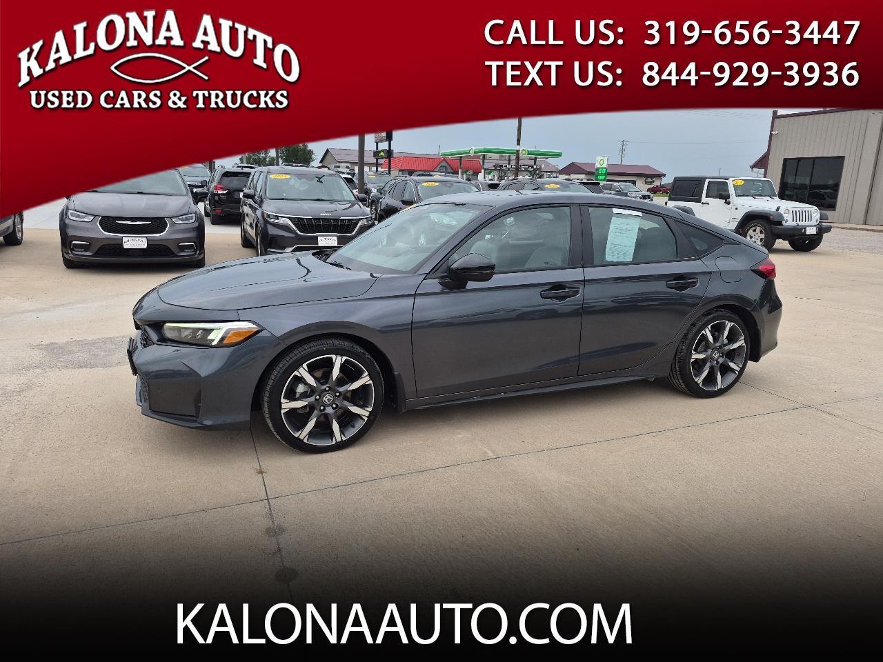 Gray 2025 Honda Civic Hybrid Hatchback Front-Wheel Drive Continuously Variable Transmission