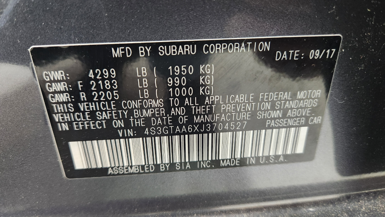 Subaru Impreza 2.0i CVT 5-Door 2018